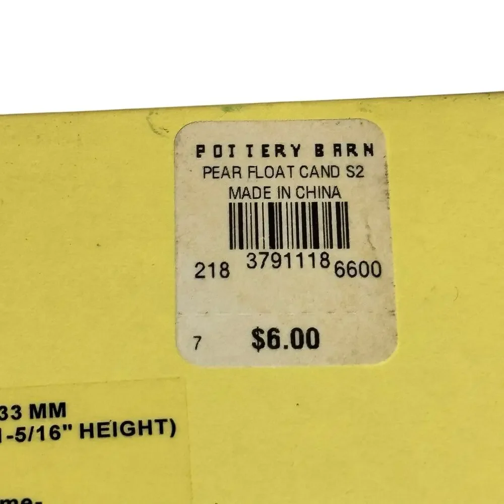 Pottery Barn Half Pear Floating Candles 2 Sets New In Box